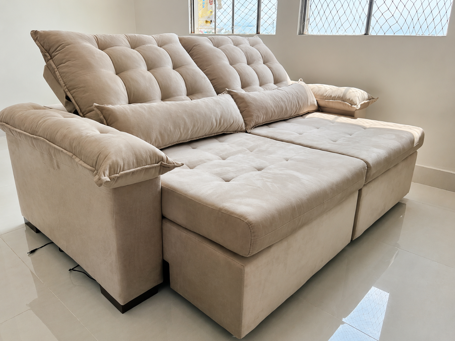 Retrátil e Reclinável Assento e Braços Pillow